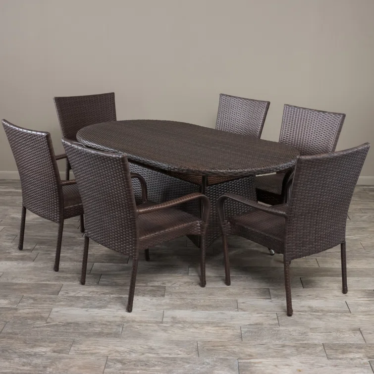 Raeola 6 - Person Oval Outdoor Dining Set