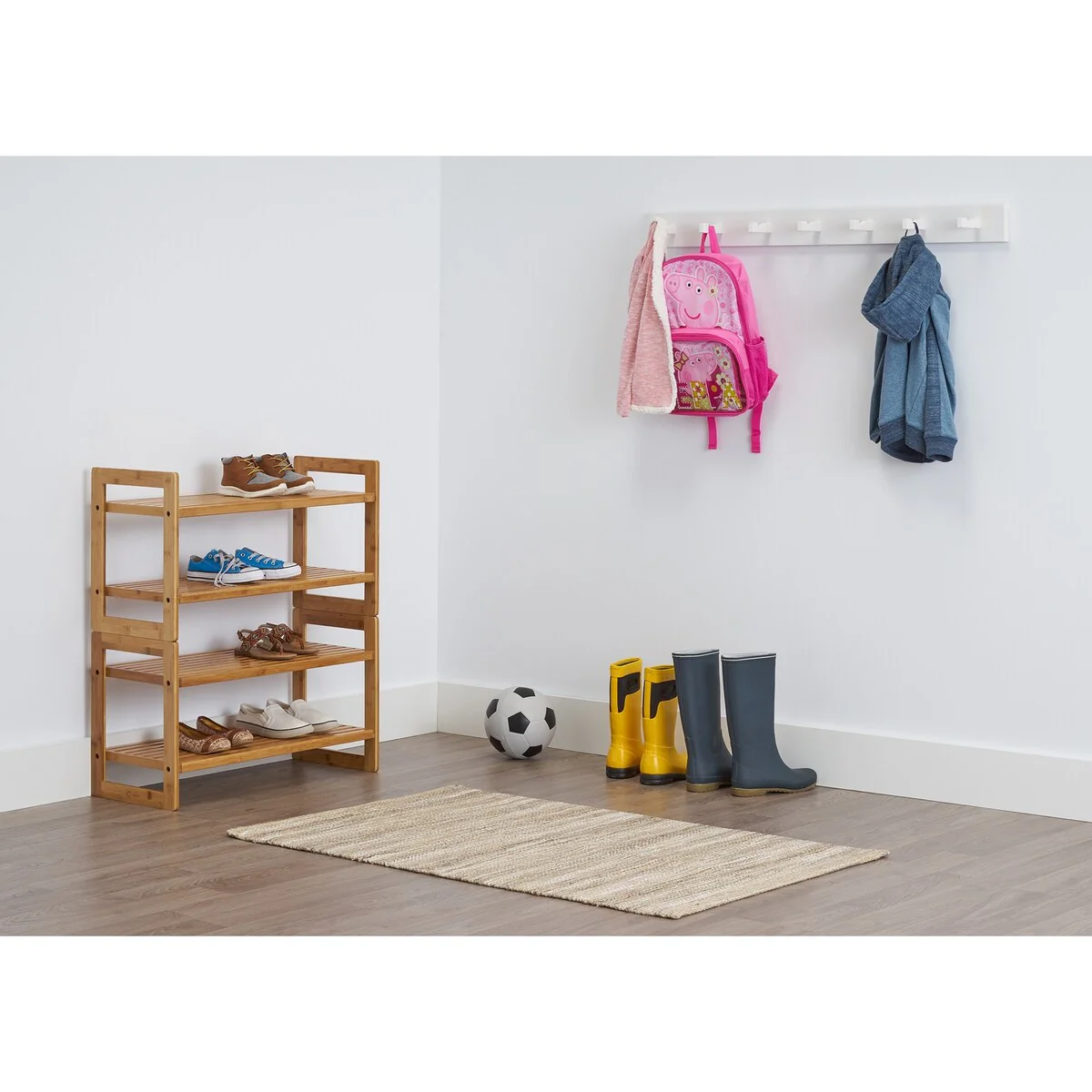 TRINITY EcoStorage® Bamboo Shoe Rack, 2-Pack