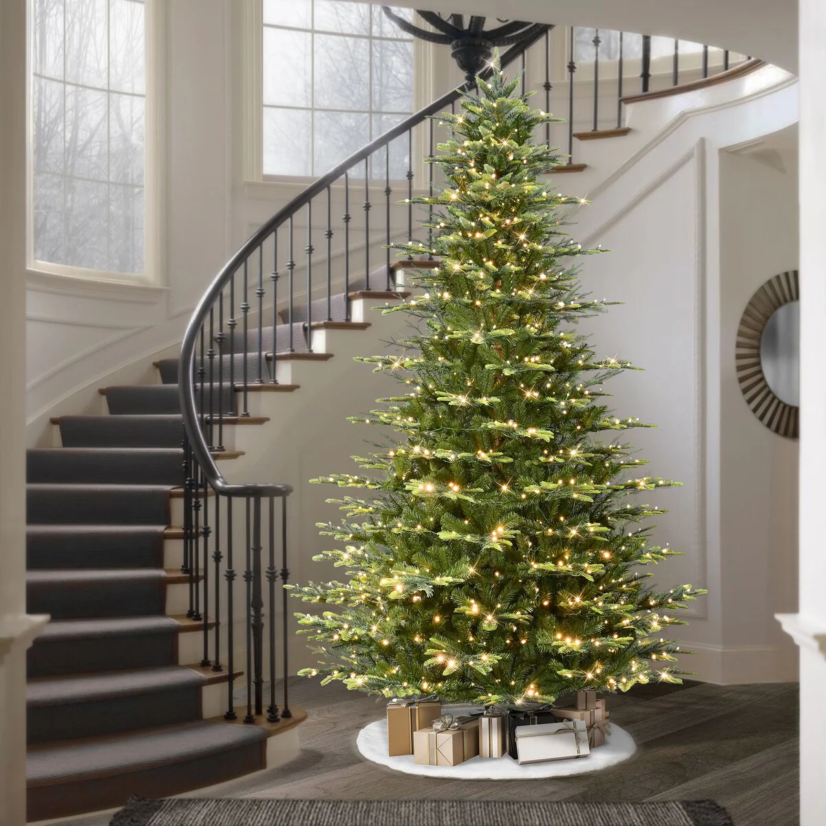 Puleo International 9 ft. Pre-Lit Aspen Fir Artificial Christmas Tree