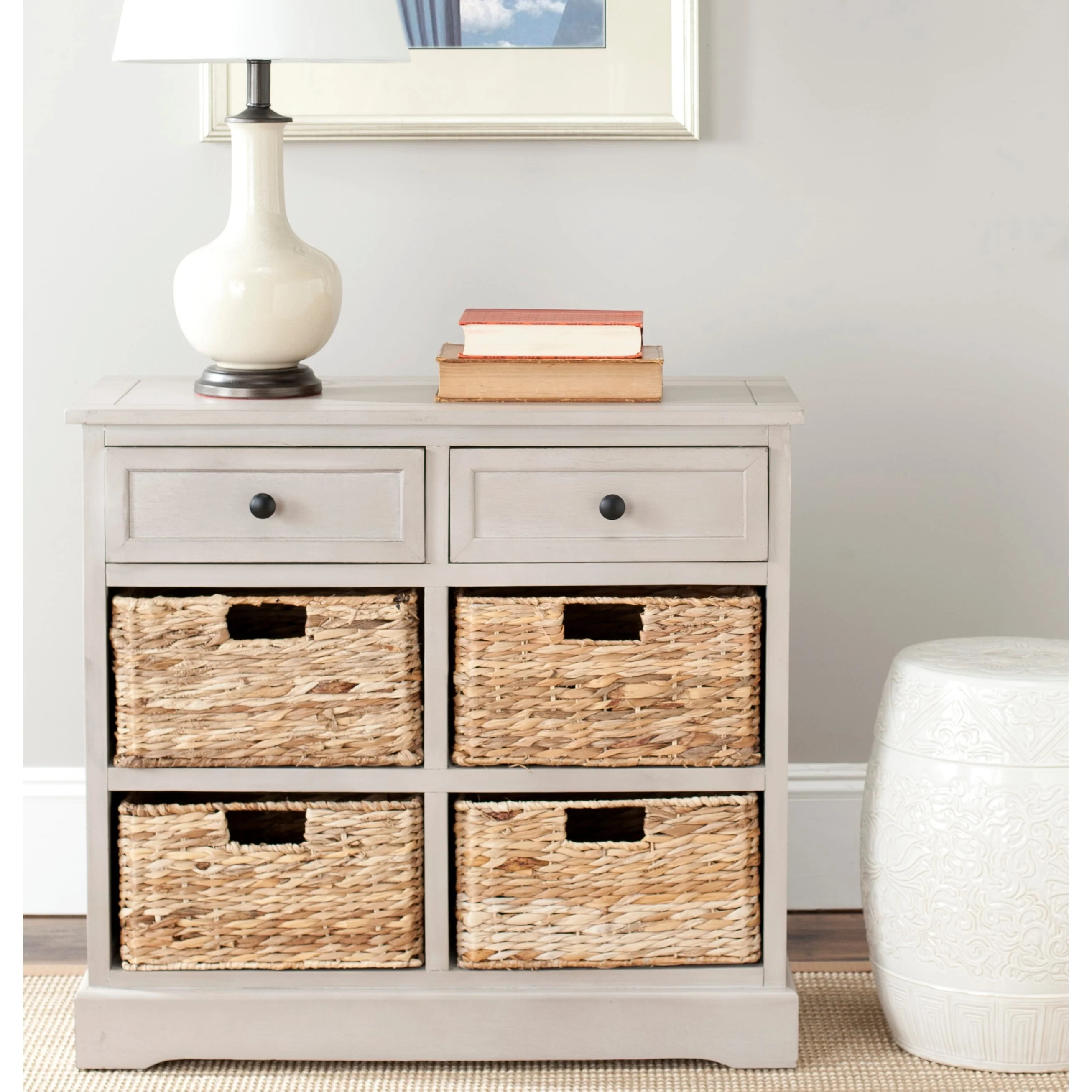 SAFAVIEH Ardelia 6-Drawer Grey Storage Unit (Fully Assembled) - 29.9 x 13 x 26 - 30Wx13Dx26H