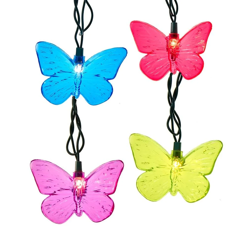 Kurt Adler UL 10-Light Multi-Color Butterfly Light Set
