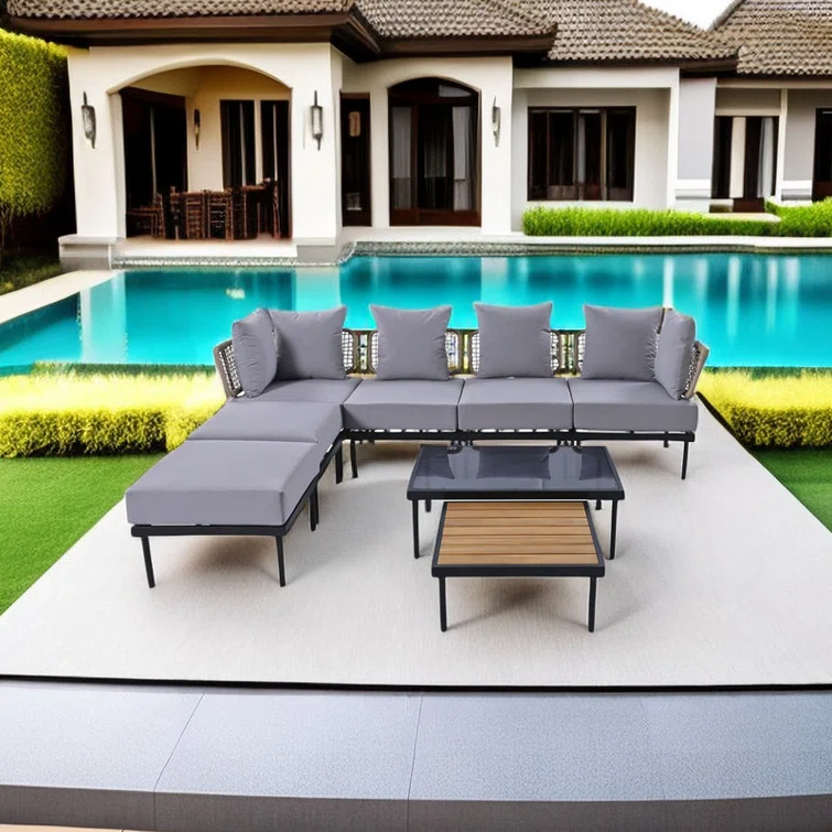 Jasin 6 - Person Outdoor Seating Group with Cushions