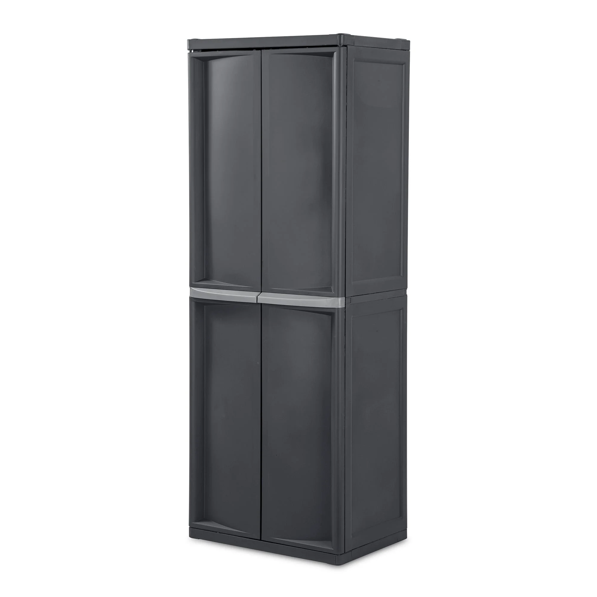 Sterilite 2 Pack Adjustable 4-Shelf Garage Storage Cabinet Bin Organizer, Gray - 2 Pack
