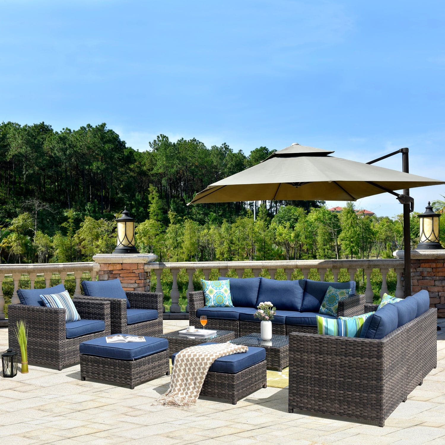 Ovios Patio Furniture Set Bigger Size 12-Piece, King Series, Fully Assembled