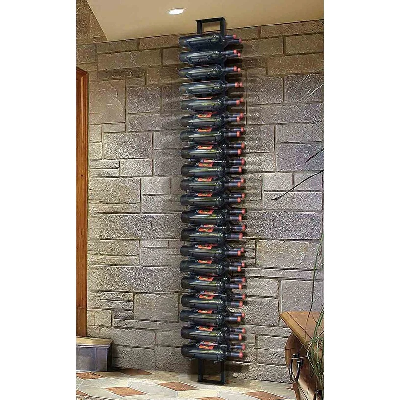 Epicureanist 9-Bottle Modern Peg Wine Rack (Black)