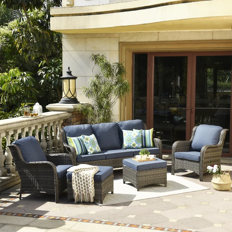 Abderdeen 5 - Person Outdoor Seating Group with Cushions