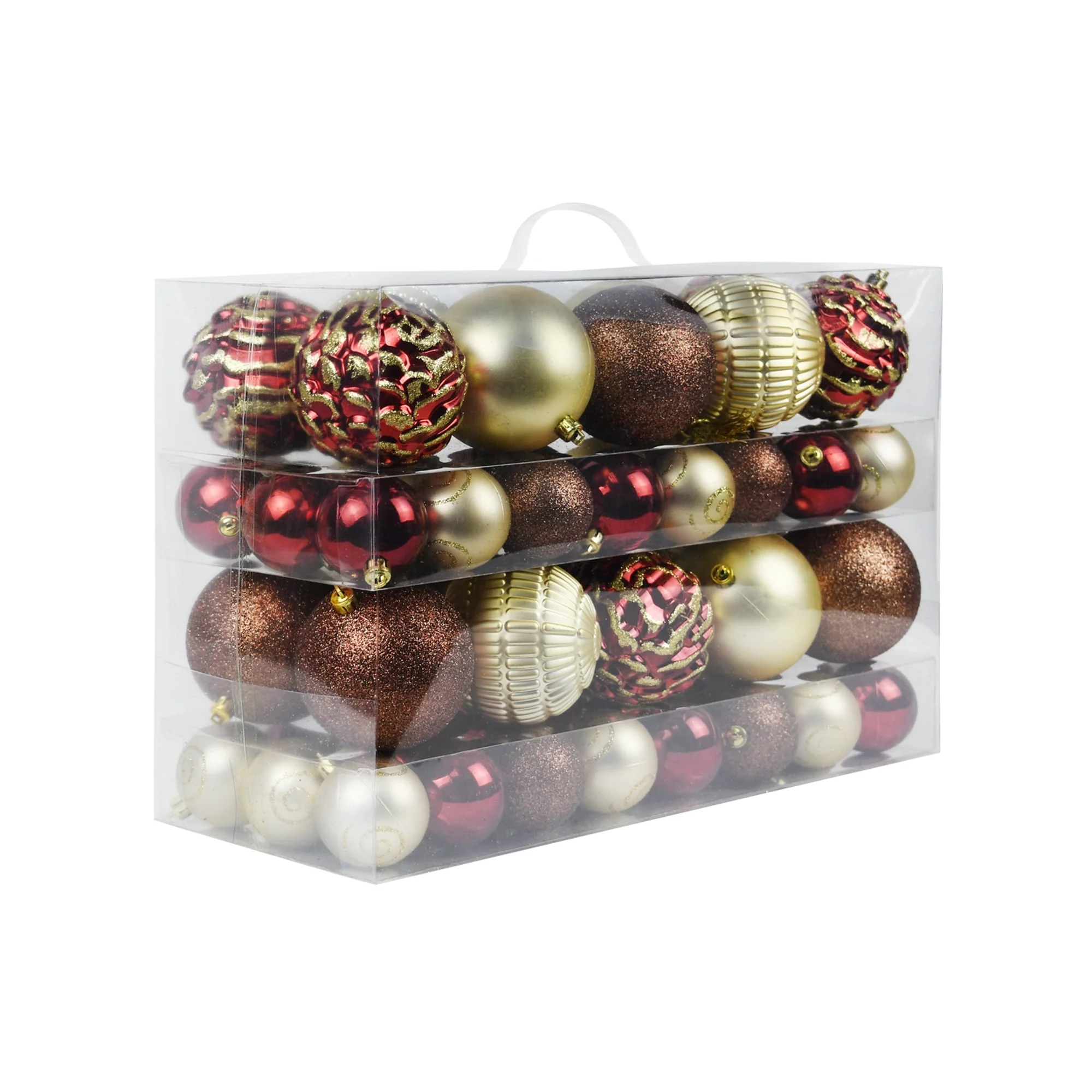 68Pk Christmas Shatterproof Ornaments-Multi