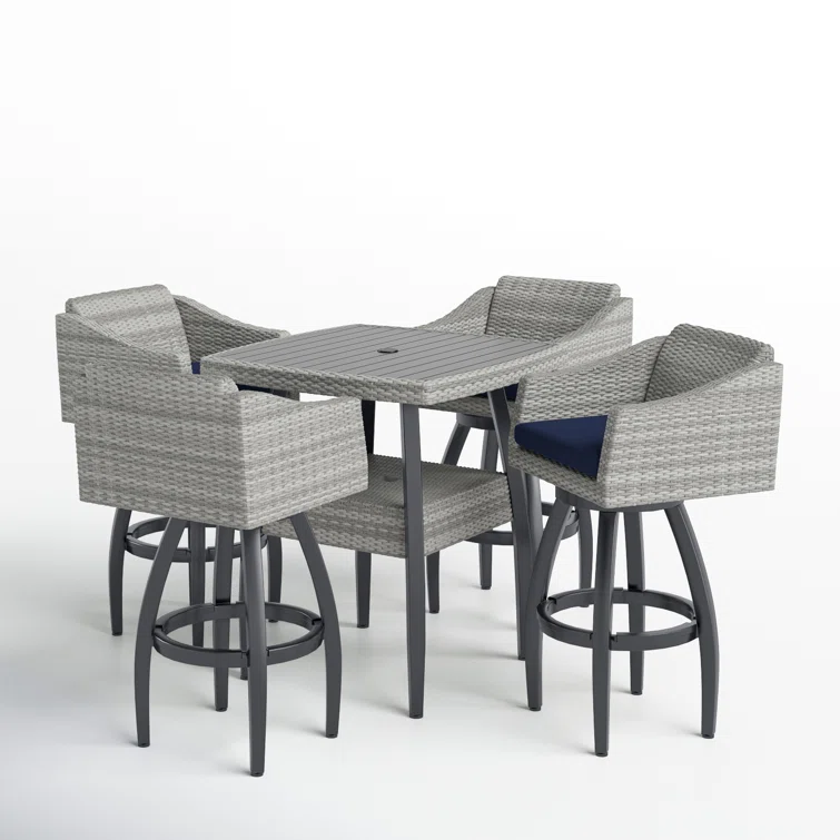 Sehrish 4 - Person Square Outdoor Dining Set with Cushions