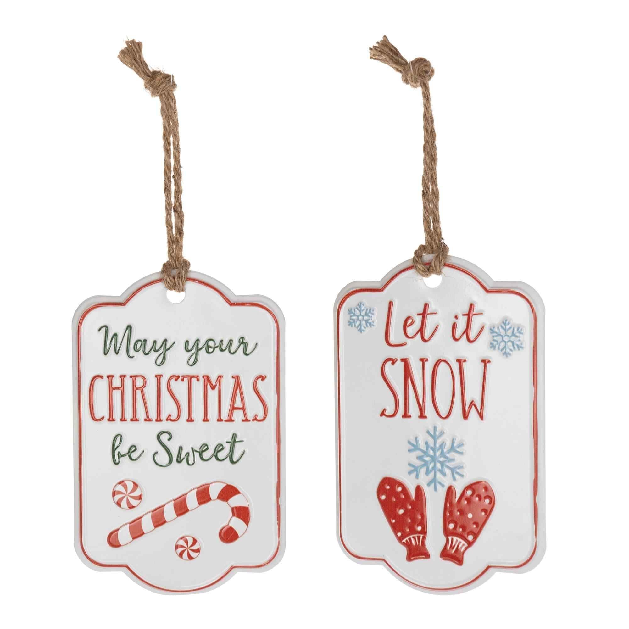 Sentiment Christmas Tag Ornaments - 8.5