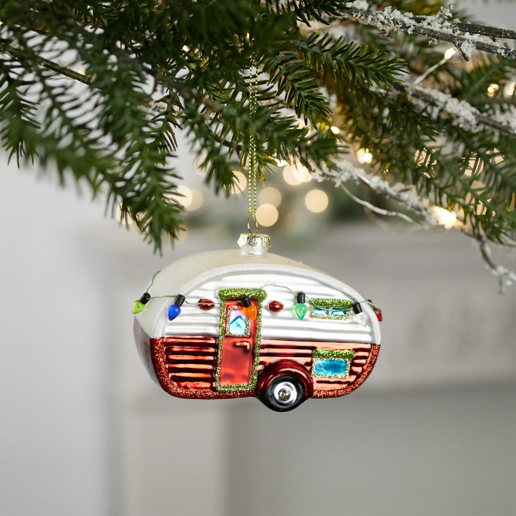 Camper Glass Christmas Ornaments - 4