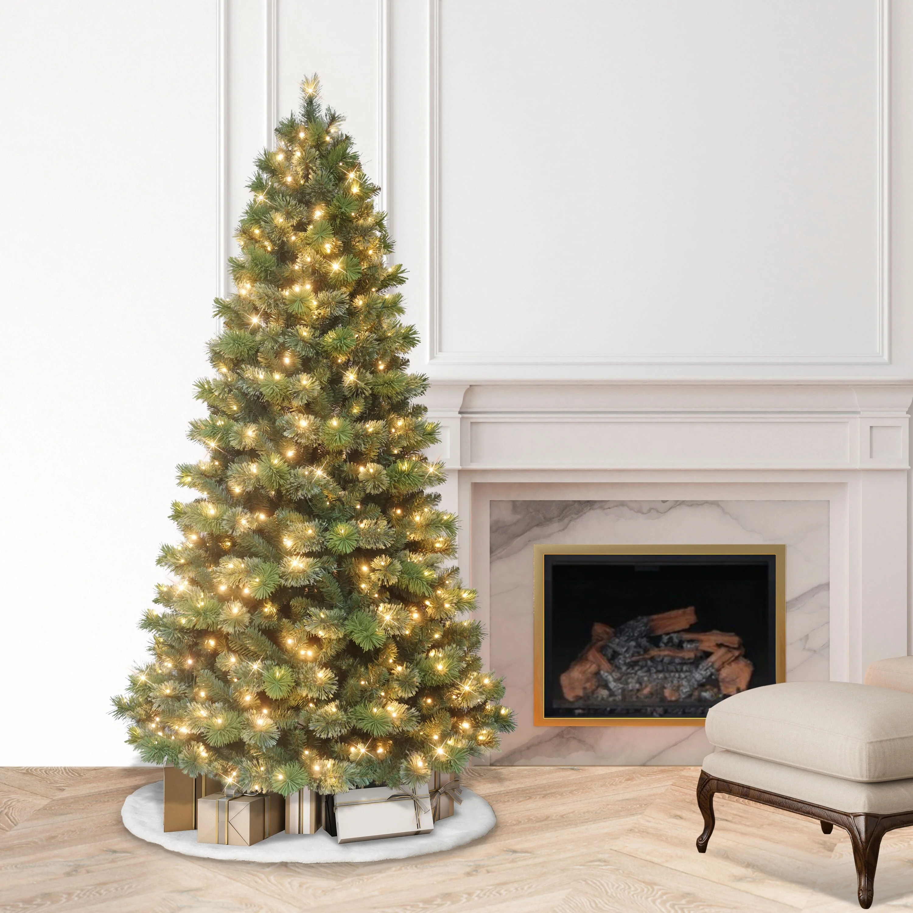 Puleo International 6.5' Pre-Lit Artificial Oklahoma Pine Tree
