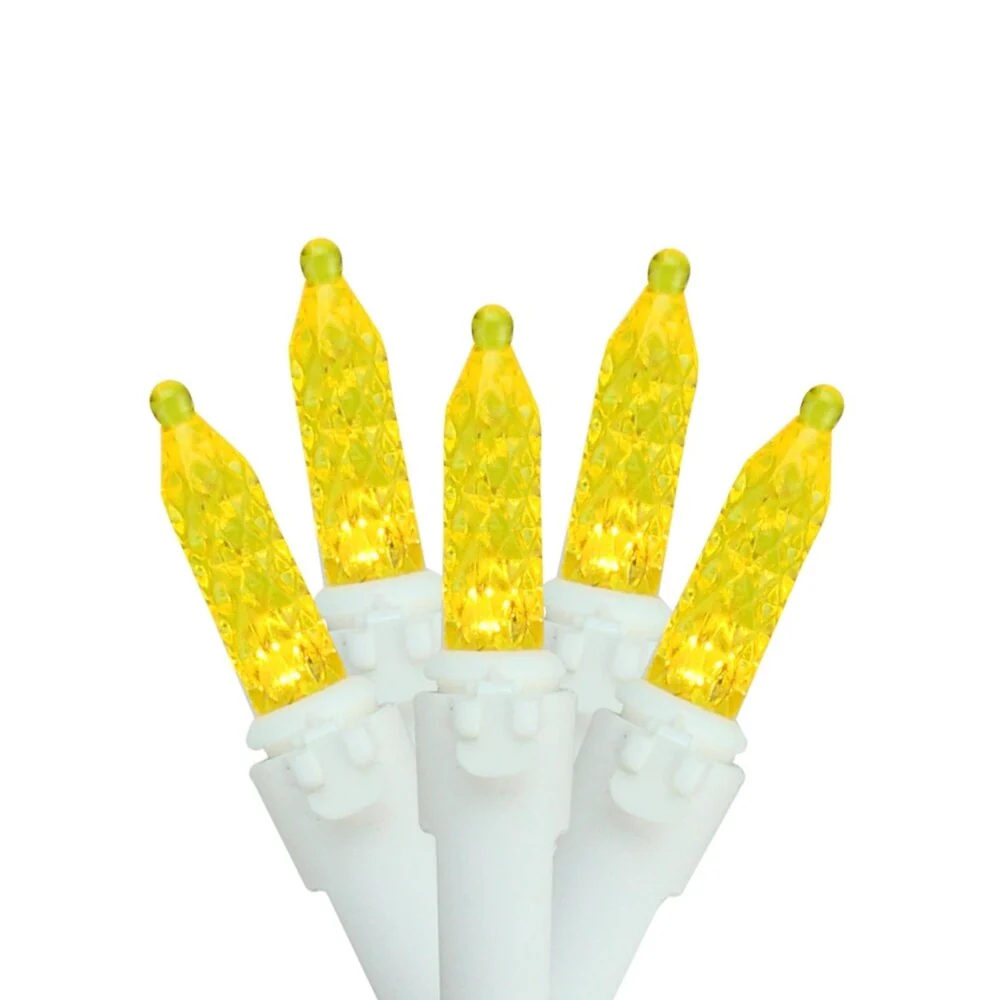 Set of 70 Yellow Gold LED M5 Icicle Christmas Lights - White Wire