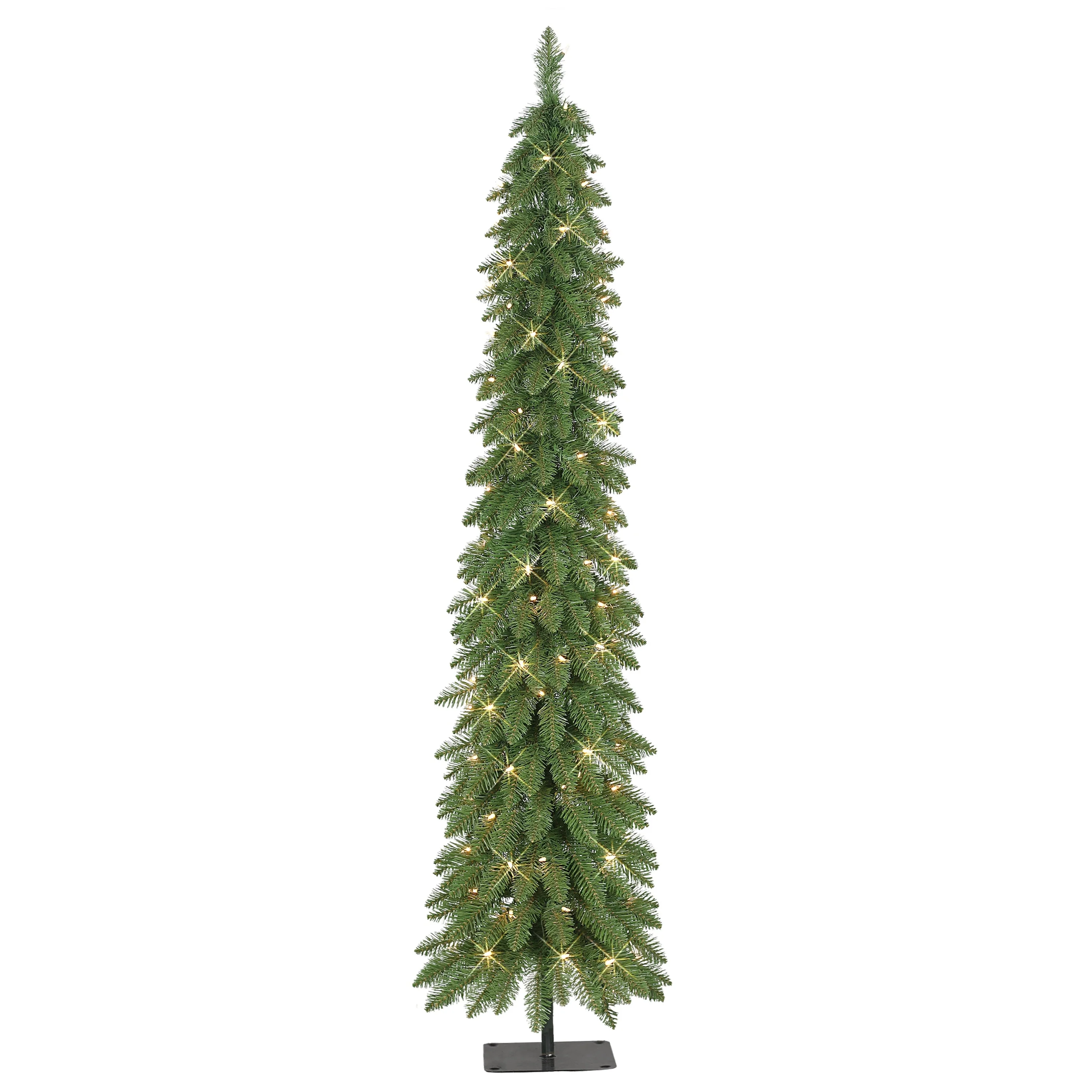 Puleo International 6 ft Pre-Lit Alpine Artificial Pencil Tree