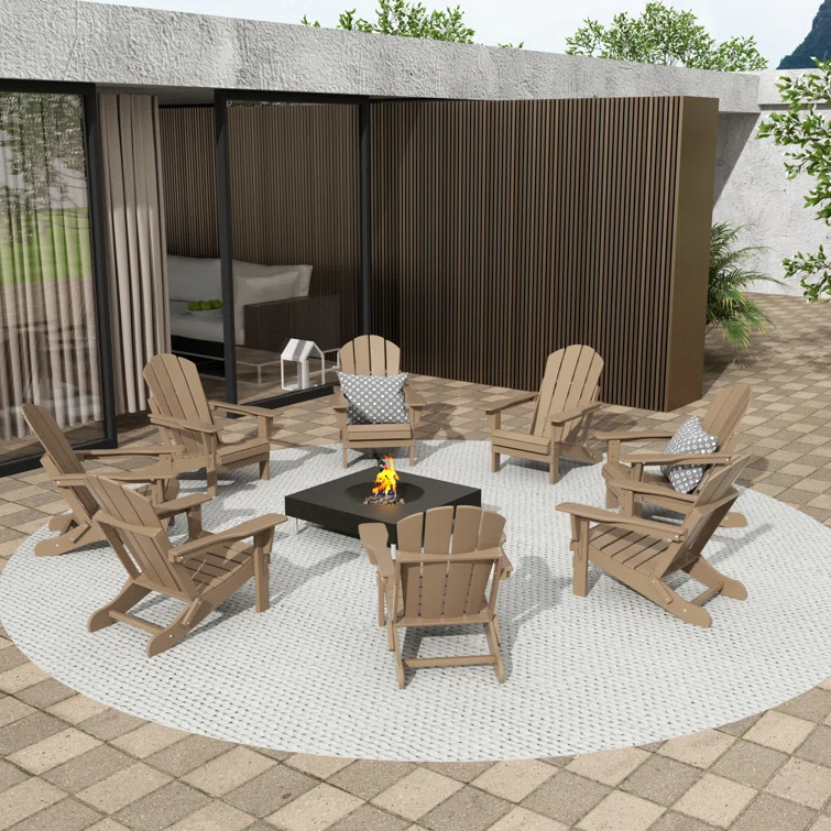 Shawnna Folding Adirondack Chair (Set of 8)