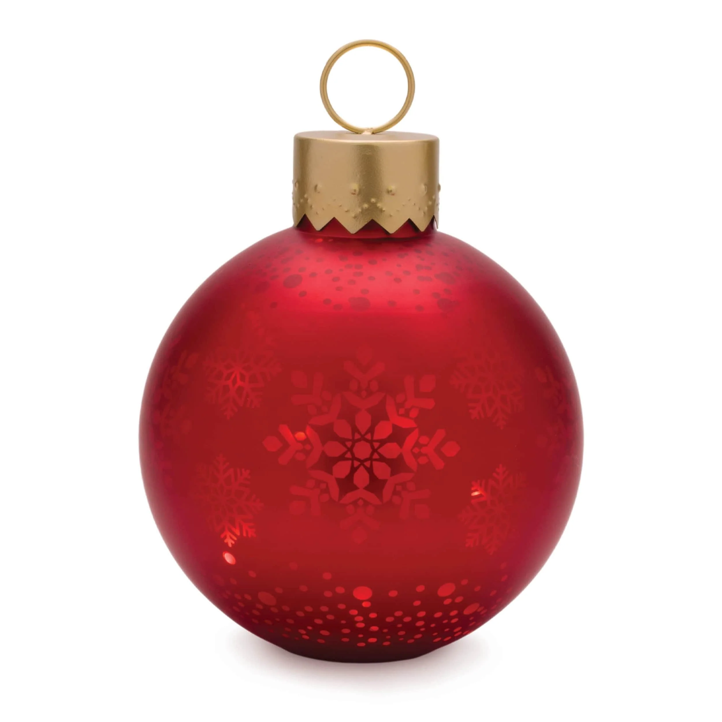 Glass LED Ornament Decor with Snowflake and Deer Forest Designs
