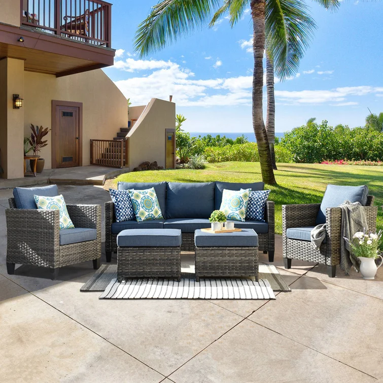 5 - Person Outdoor Seating Group with Cushions