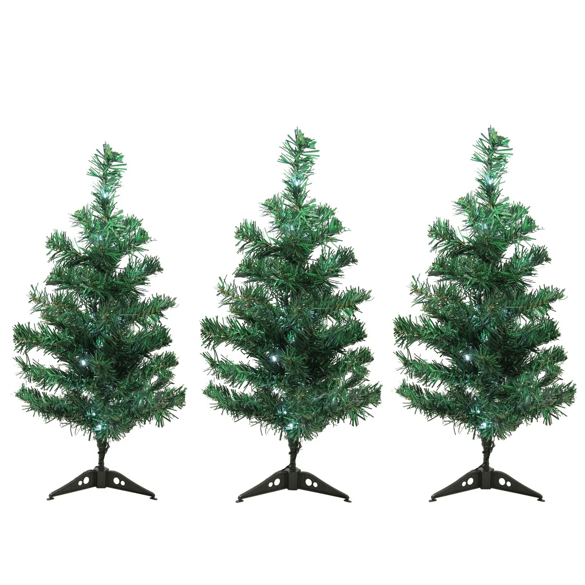 Set of 3 LED Lighted Christmas Tree Driveway or Pathway Markers Outdoor Decorations - 24