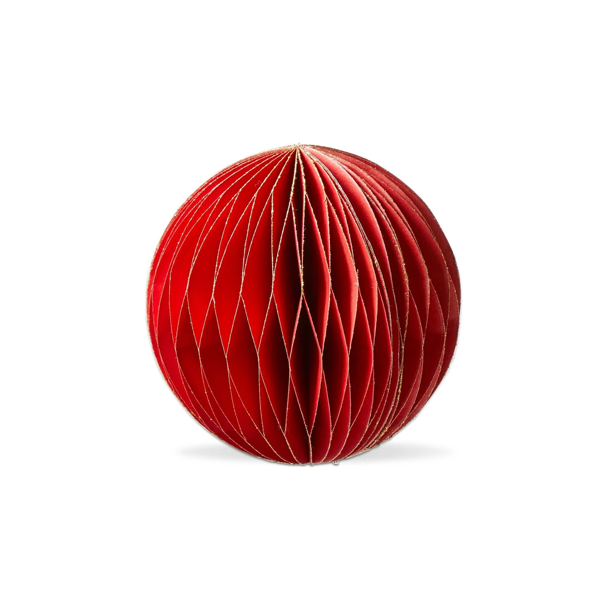 Glimmer Paper Ball Decor Small Red