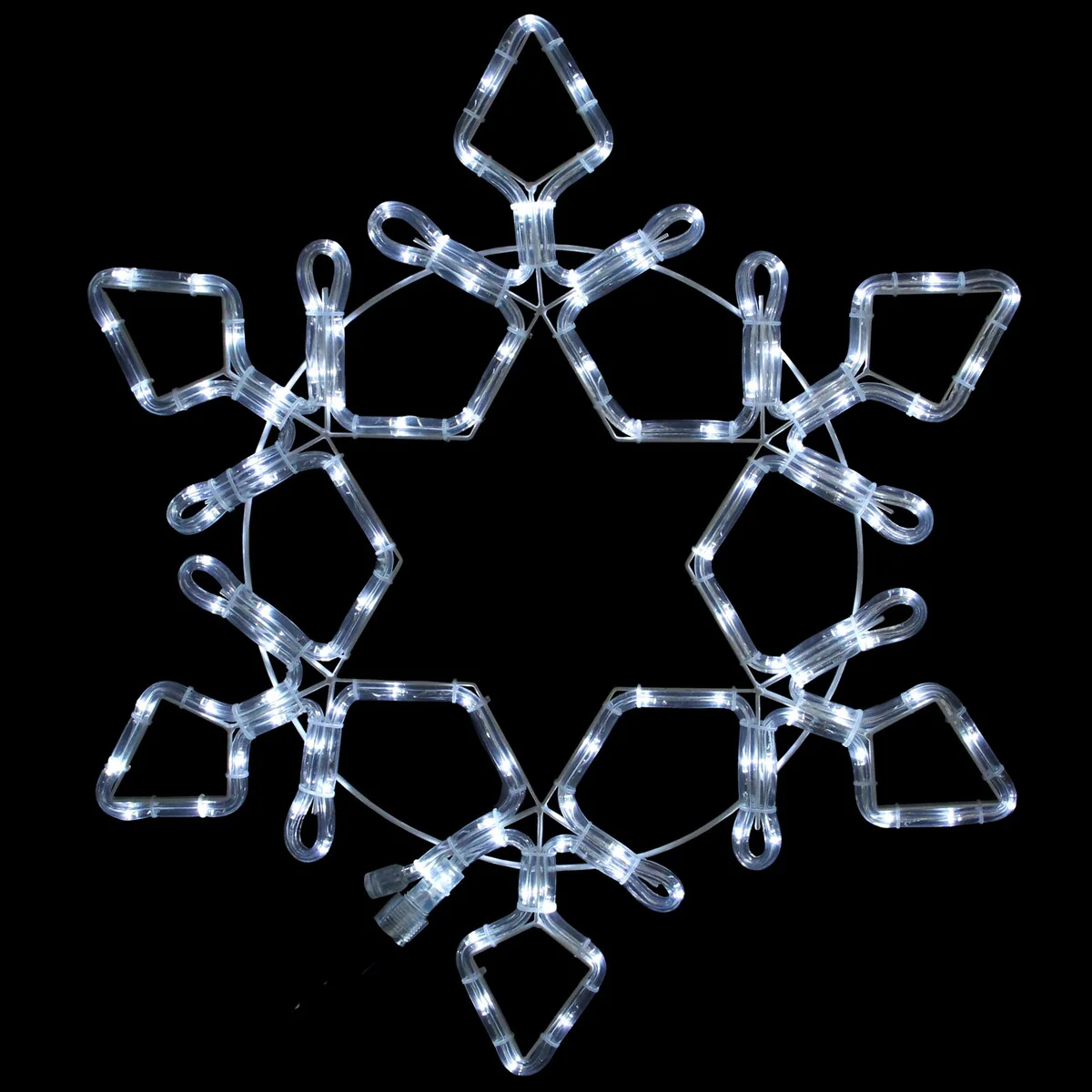 LED Rope Light Snowflake Commercial Christmas Decoration - White - 3'