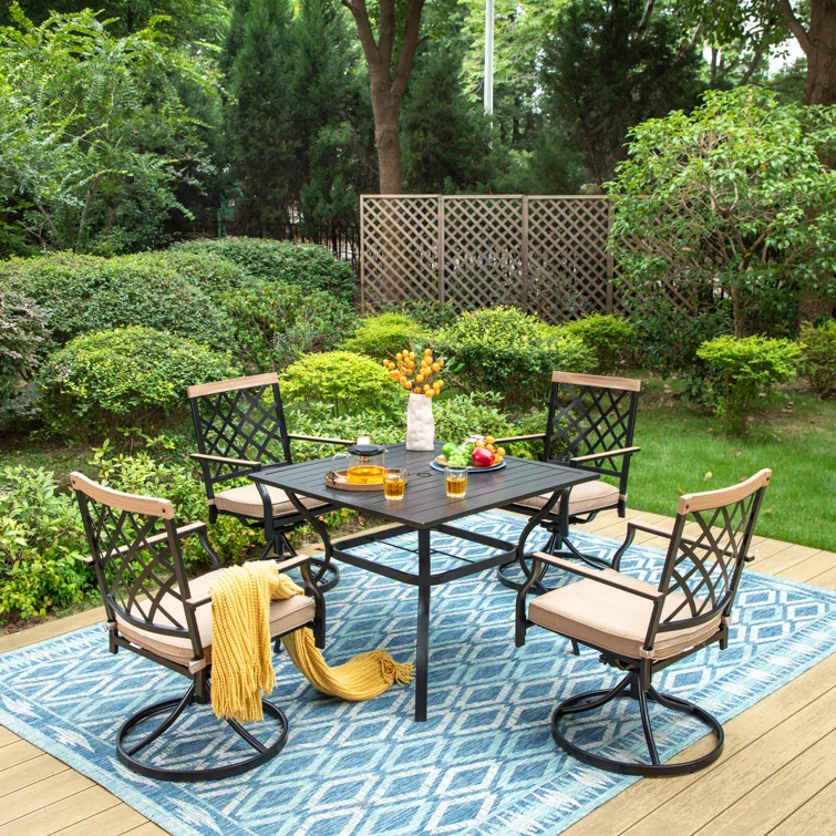 Sharlize 4 - Person Square Outdoor Dining Set with Cushions