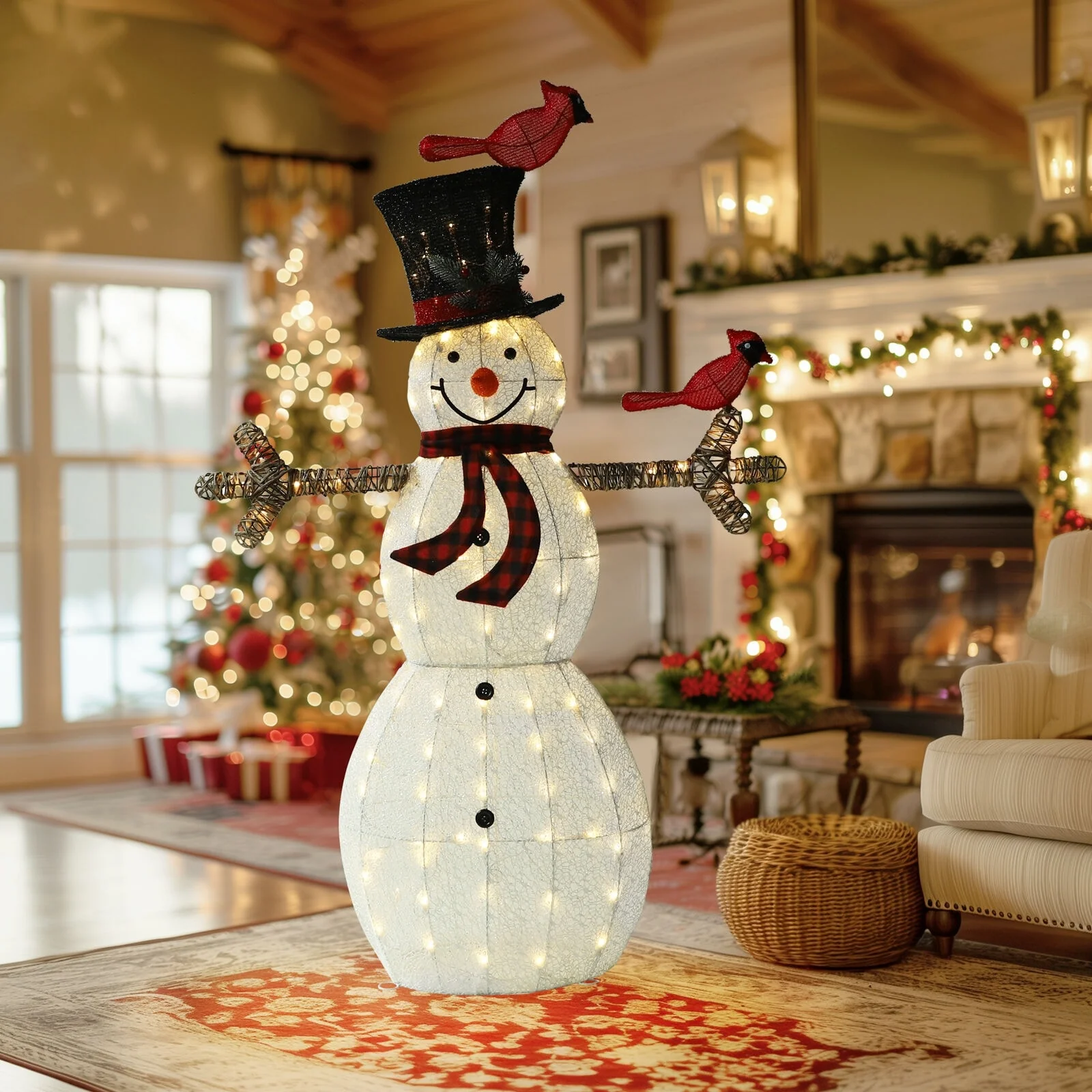 VEIKOUS 5 ft. Warm White LED Snowman Christmas Holiday Yard Decoration