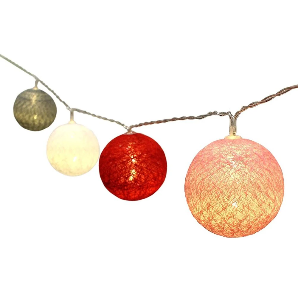 ALEKO Battery 20 LED Multicolor Christmas Holiday Light 7 ft Lot of 2