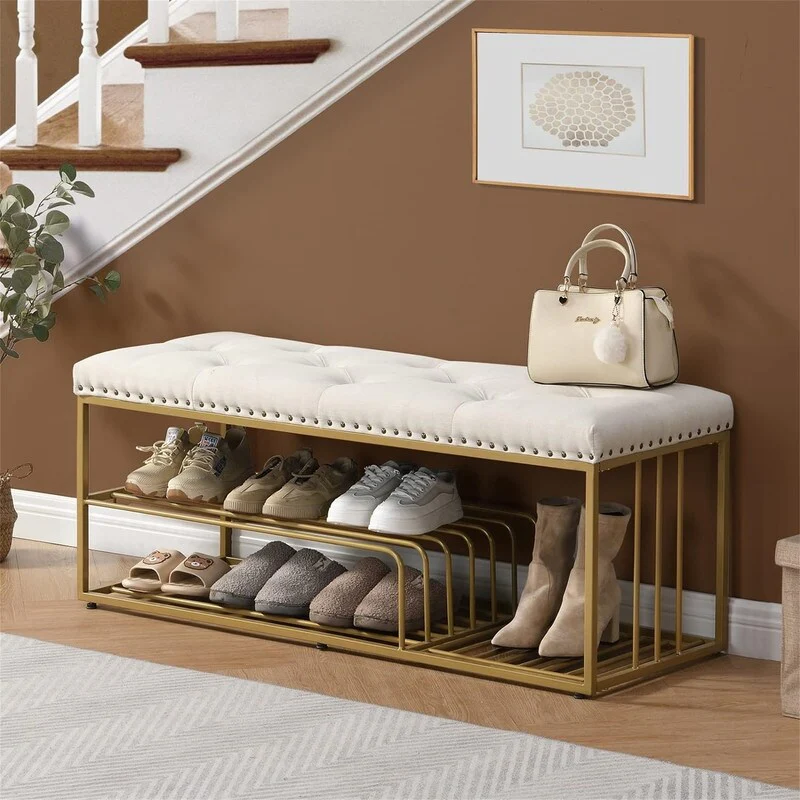 Linen Bench with Storage - 17