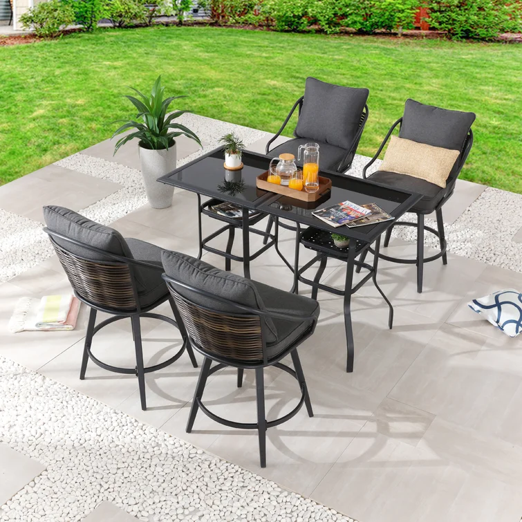 Abrigail 4 - Person Square Outdoor Dining Set with Cushions