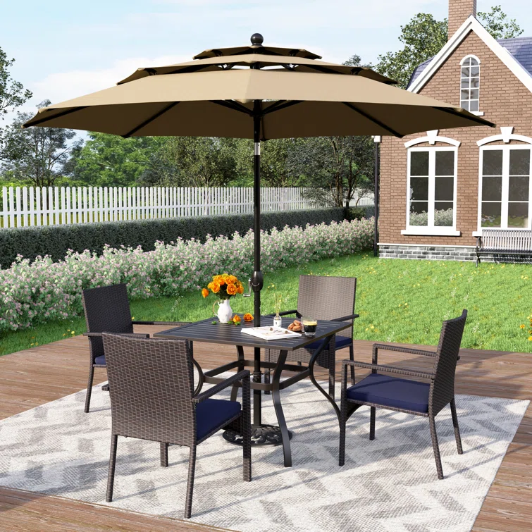 Alyah 4 - Person Square Outdoor Dining Set with Cushions