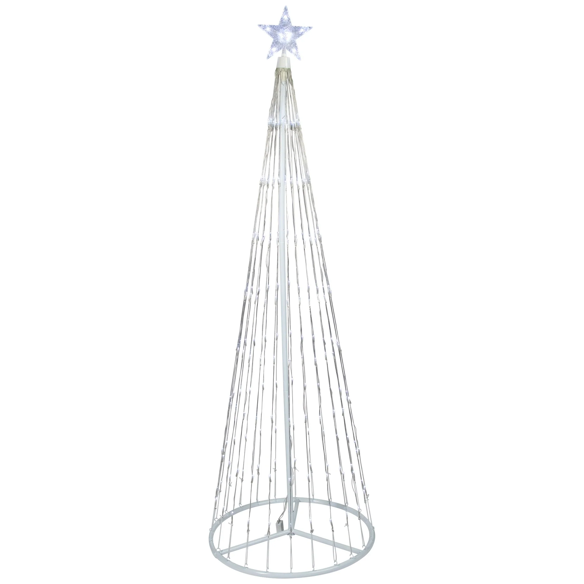 LED Lighted Multi-Function Show Cone Outdoor Christmas Tree - 12' - Pure White