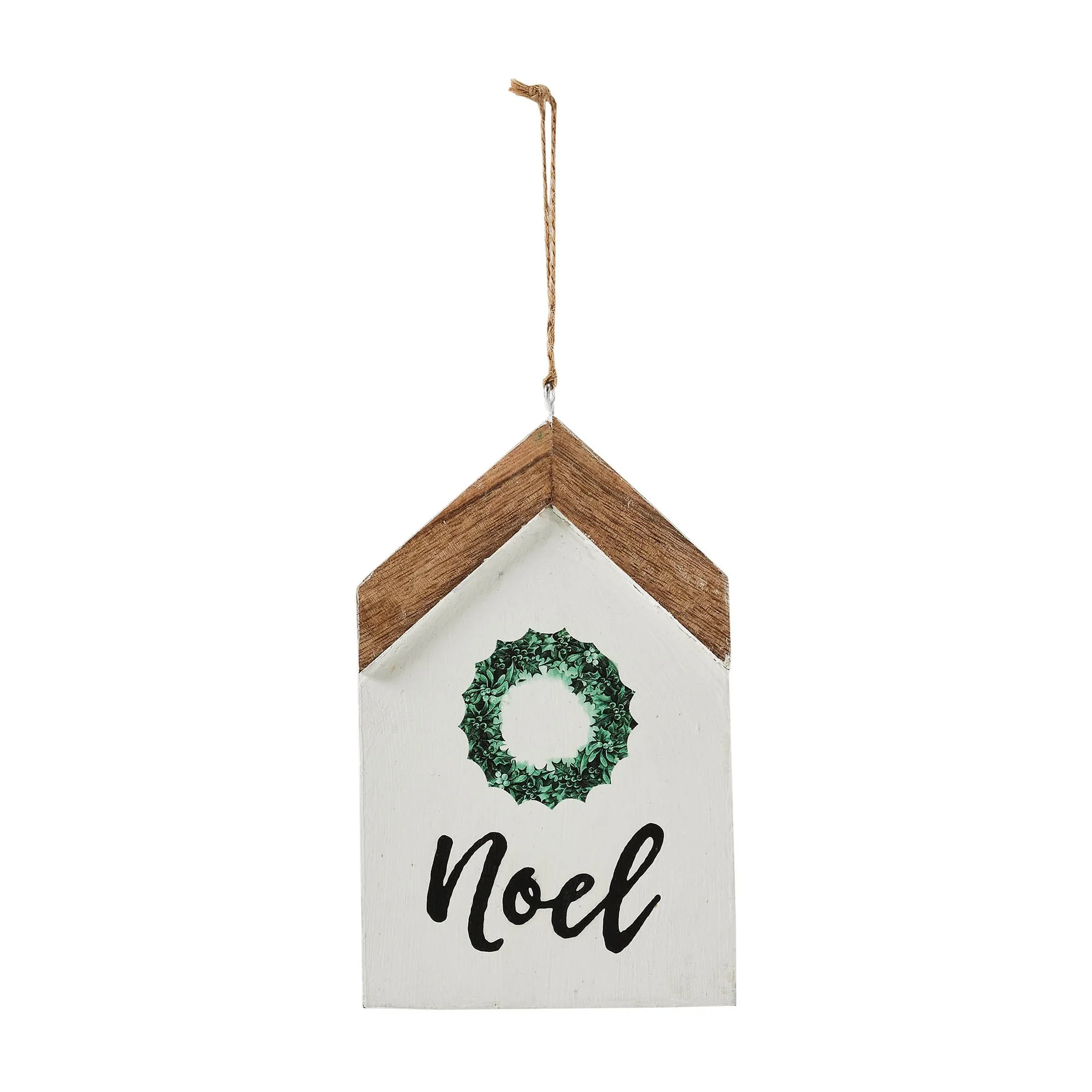 Noel Wreath Hanging Ornament 7x4x0.5