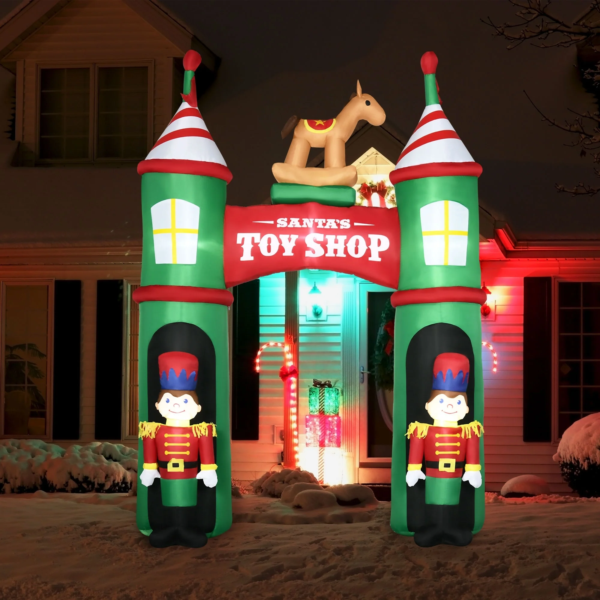 Outsunny 11.5 ft Christmas Inflatable Archway with 2 Nutcrackers