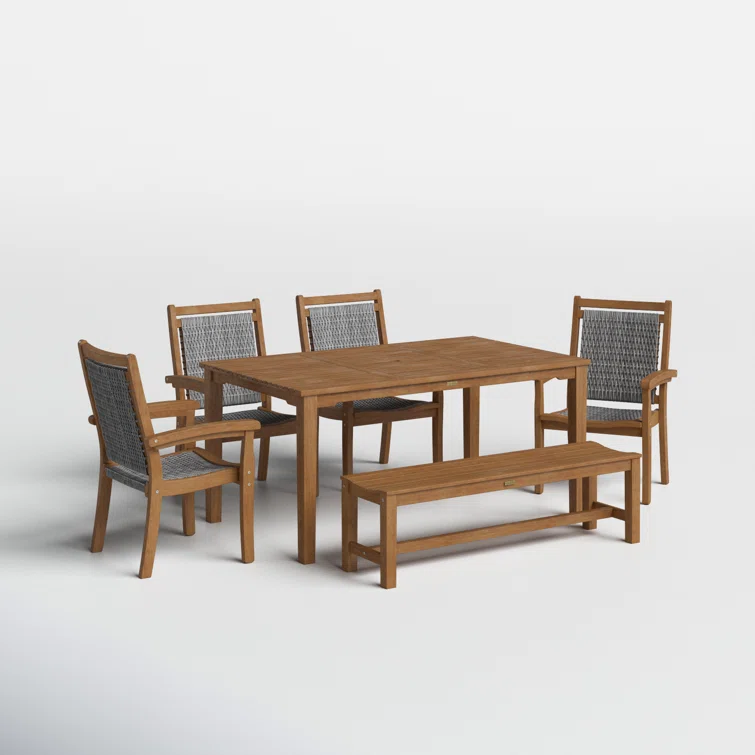 Fleur 7 - Person Rectangular Outdoor Dining Set