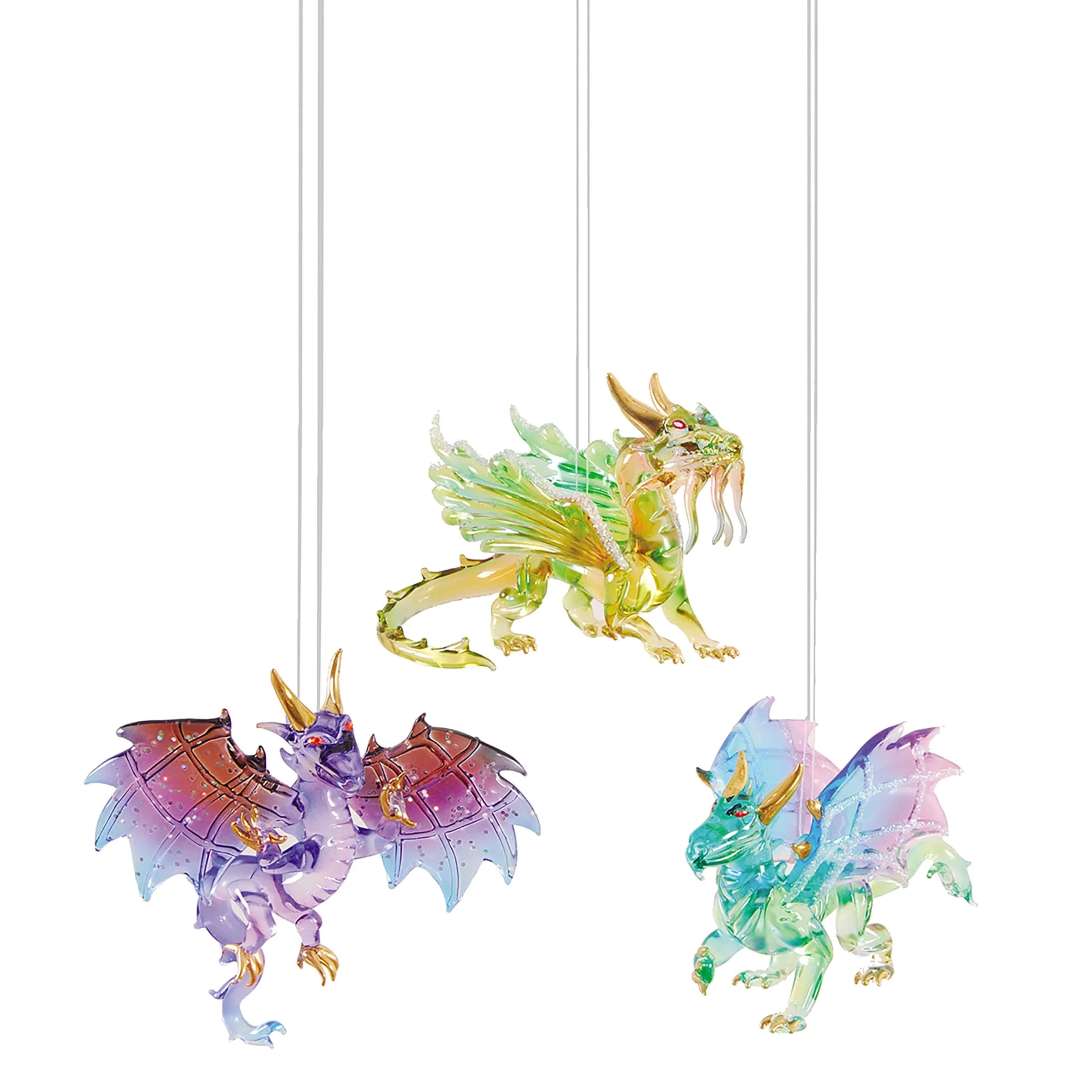 Winged Dragon Ornament, Set of 3 - Set of 3