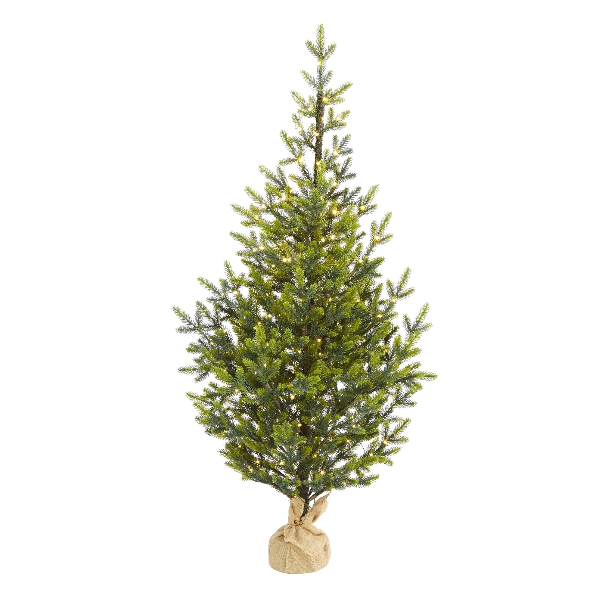 5’ Pre-Lit Potted Fraser Fir Artificial Christmas Tree, Clear Lights - 5 Foot