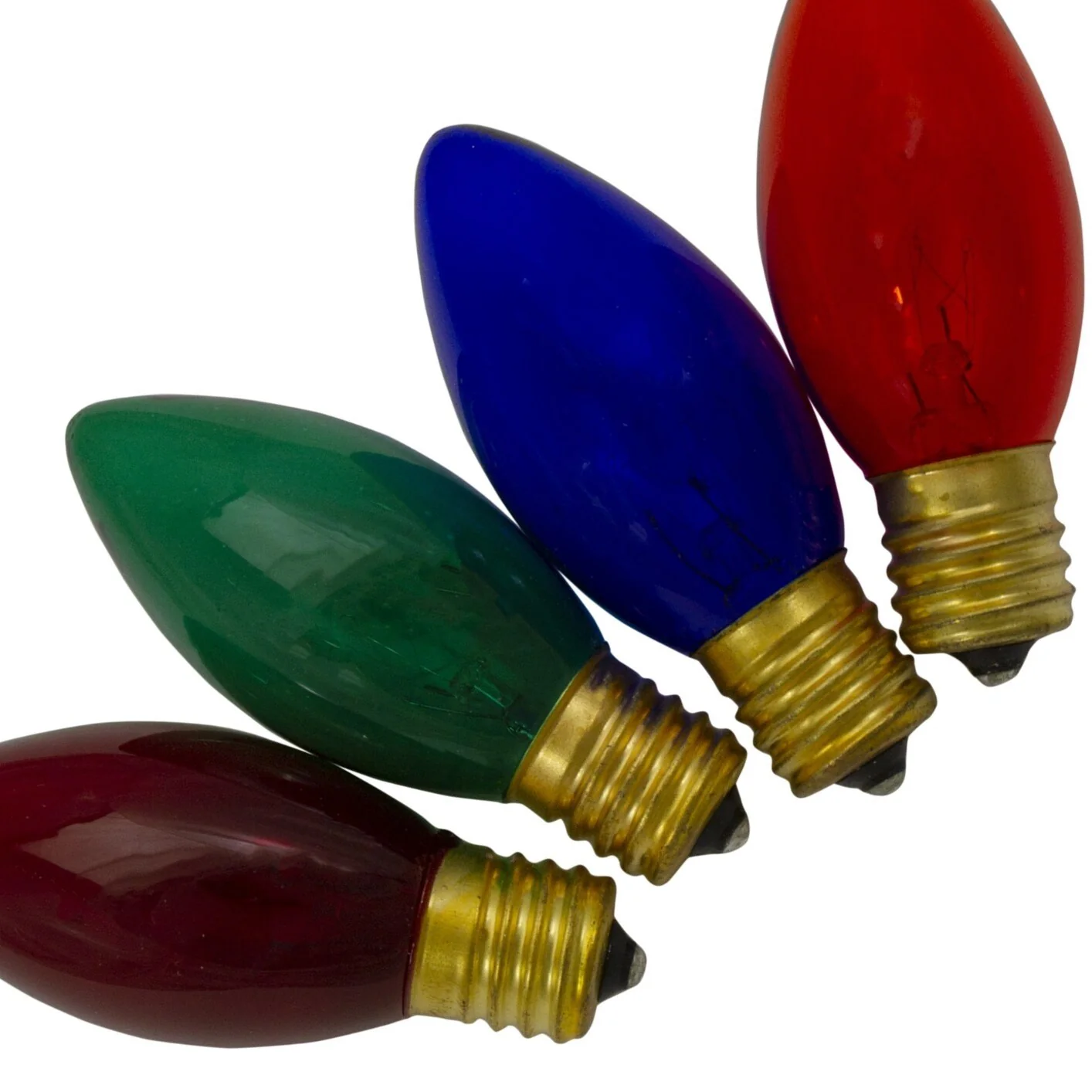 Pack of 4 Multi-Colored C7 Transparent Christmas Replacement Bulbs