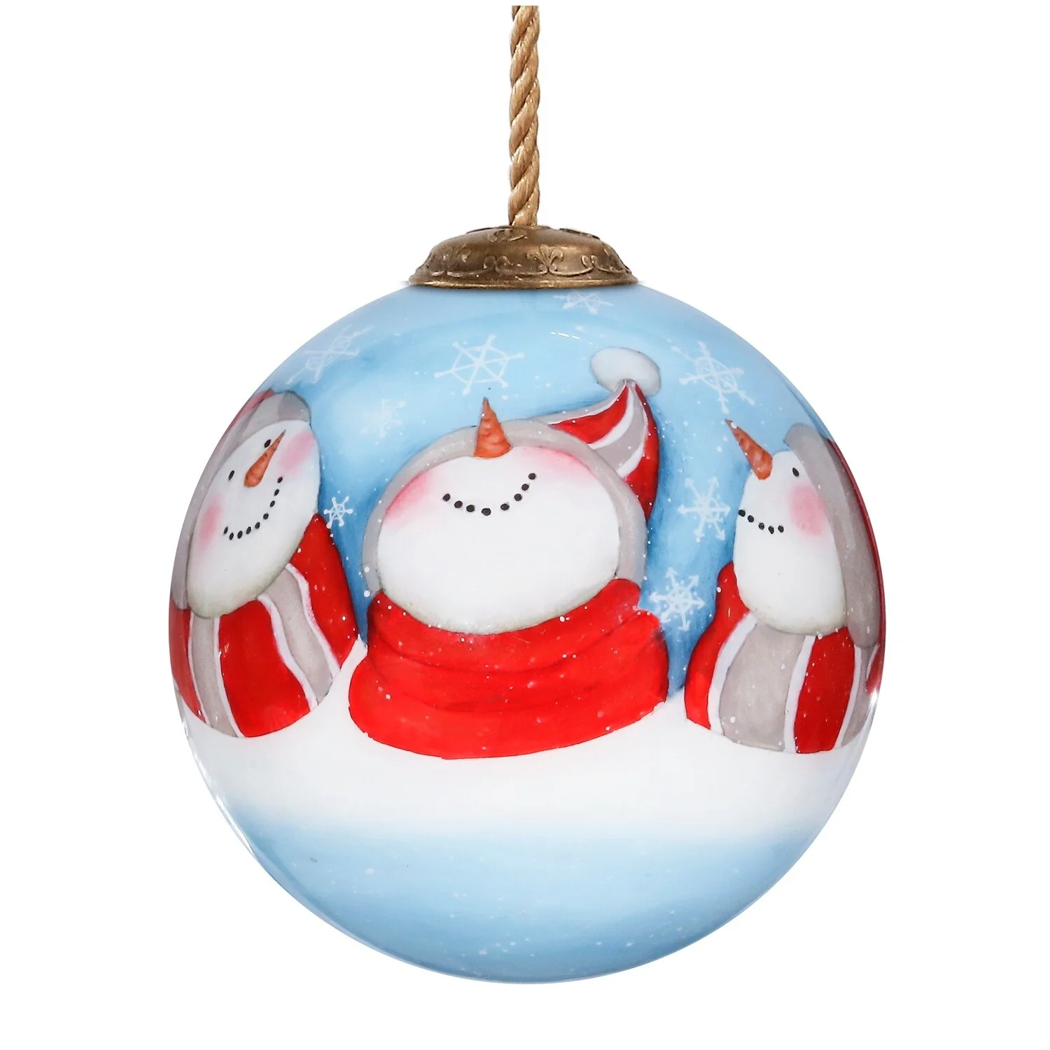 Snow What Fun Snowman Christmas Glass Ball Ornament - 3