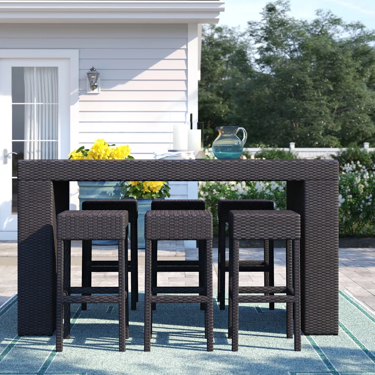 Larren 6 - Person Rectangular Outdoor Dining Set