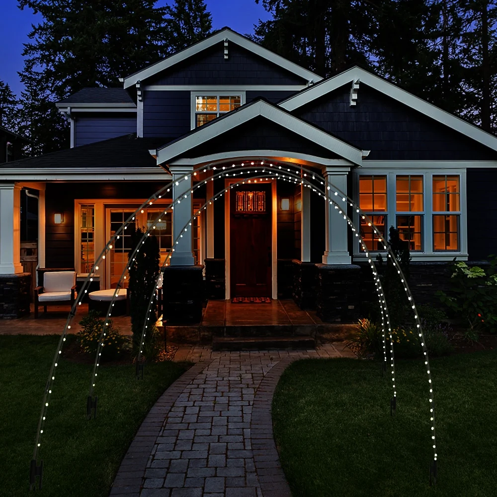 Stephan Roberts Light Arch, for Holiday Christmas, Tool Free Assembly, Pathway Decor