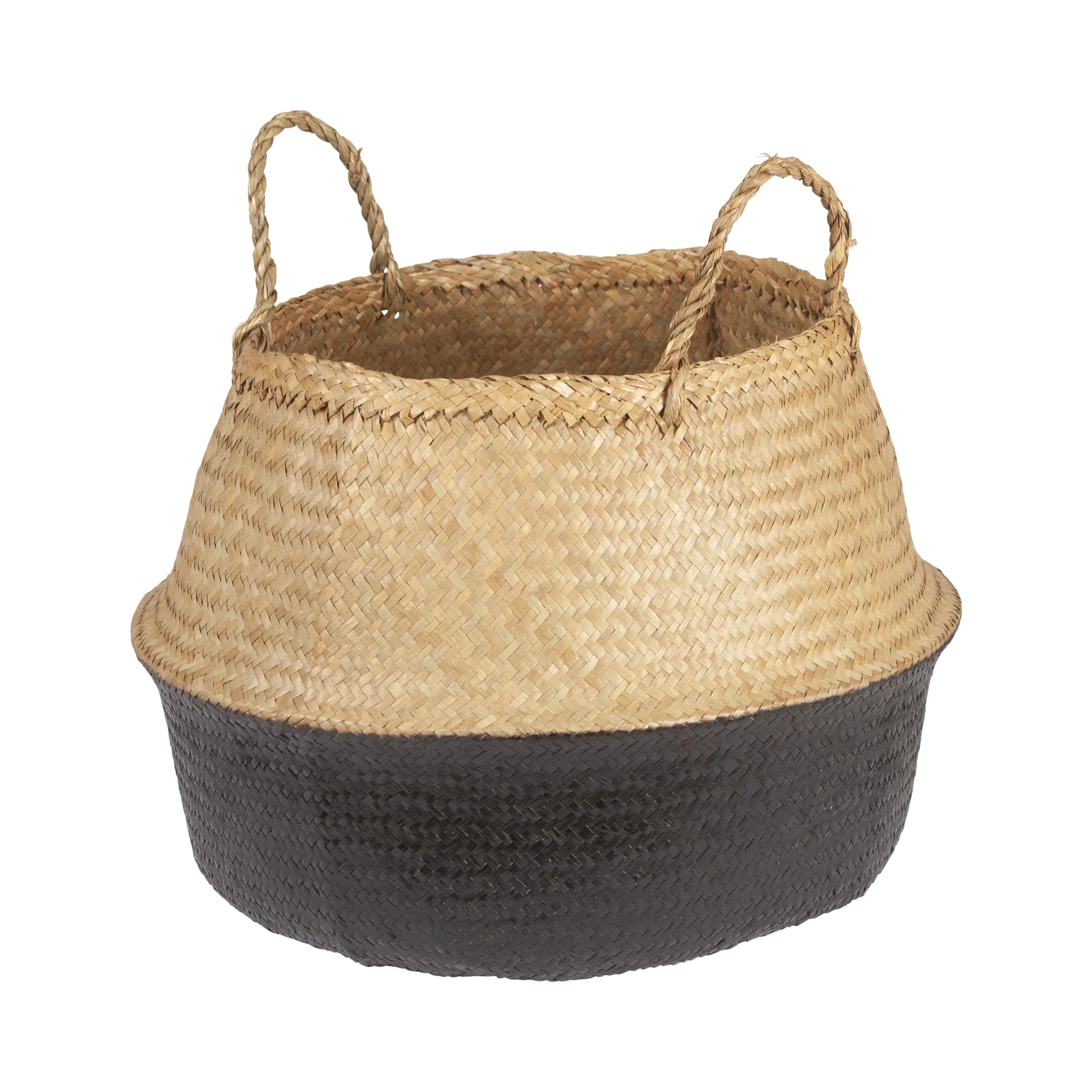 Handwoven Seagrass Basket Storage with Handles