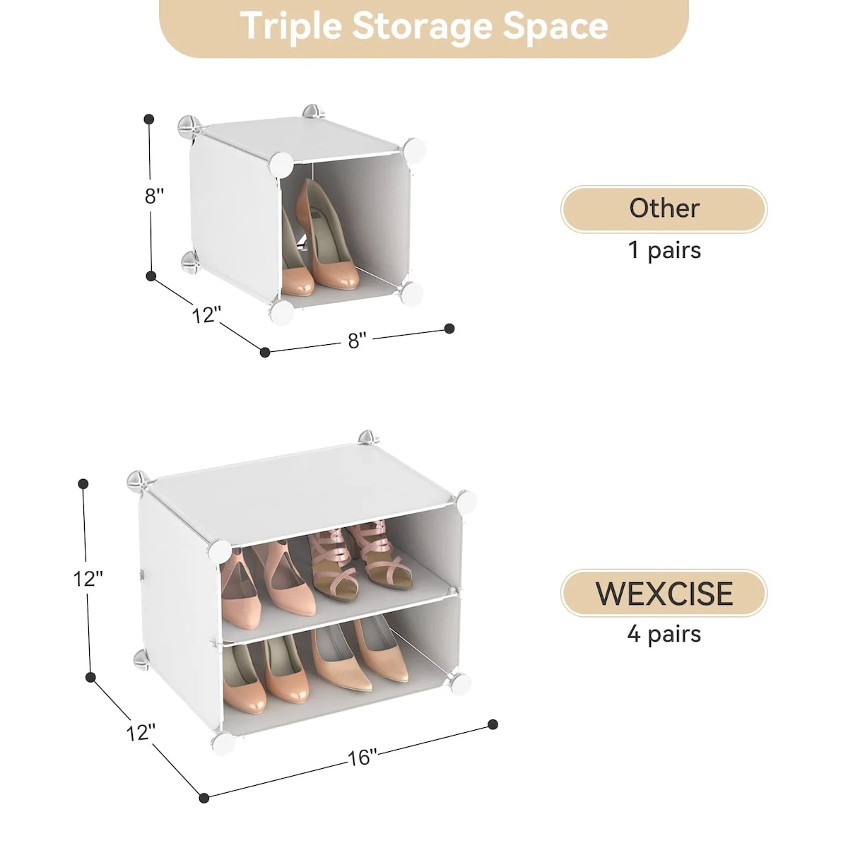 Entryway Modern Shoe Storage Rack, 48