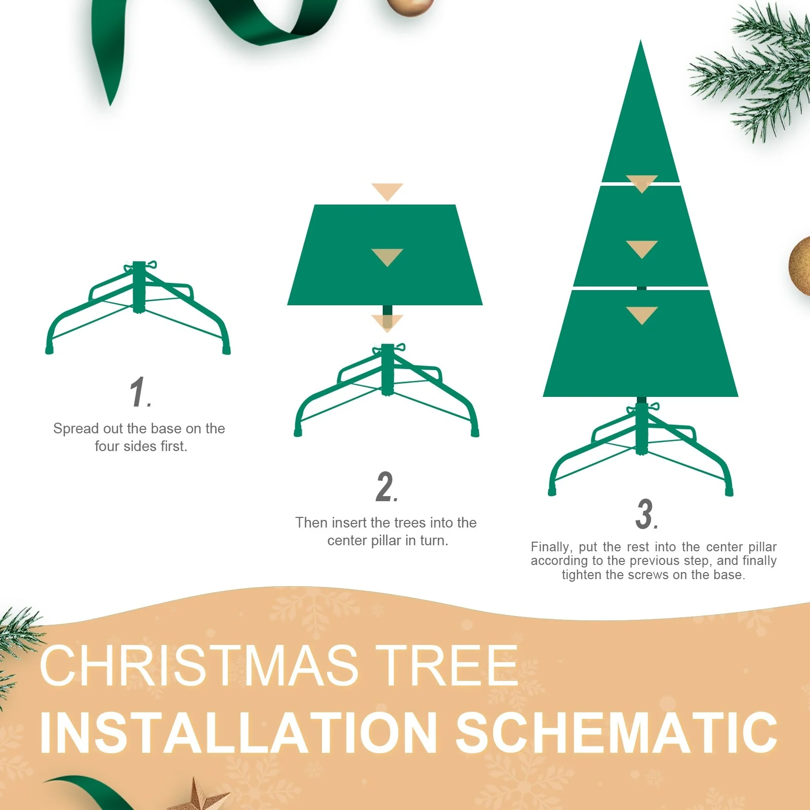 6FT Christmas Tree with 1032 PE+PVC Tips-Full-Bodied Holiday Tree with Hinged Branches,Easy Assembly