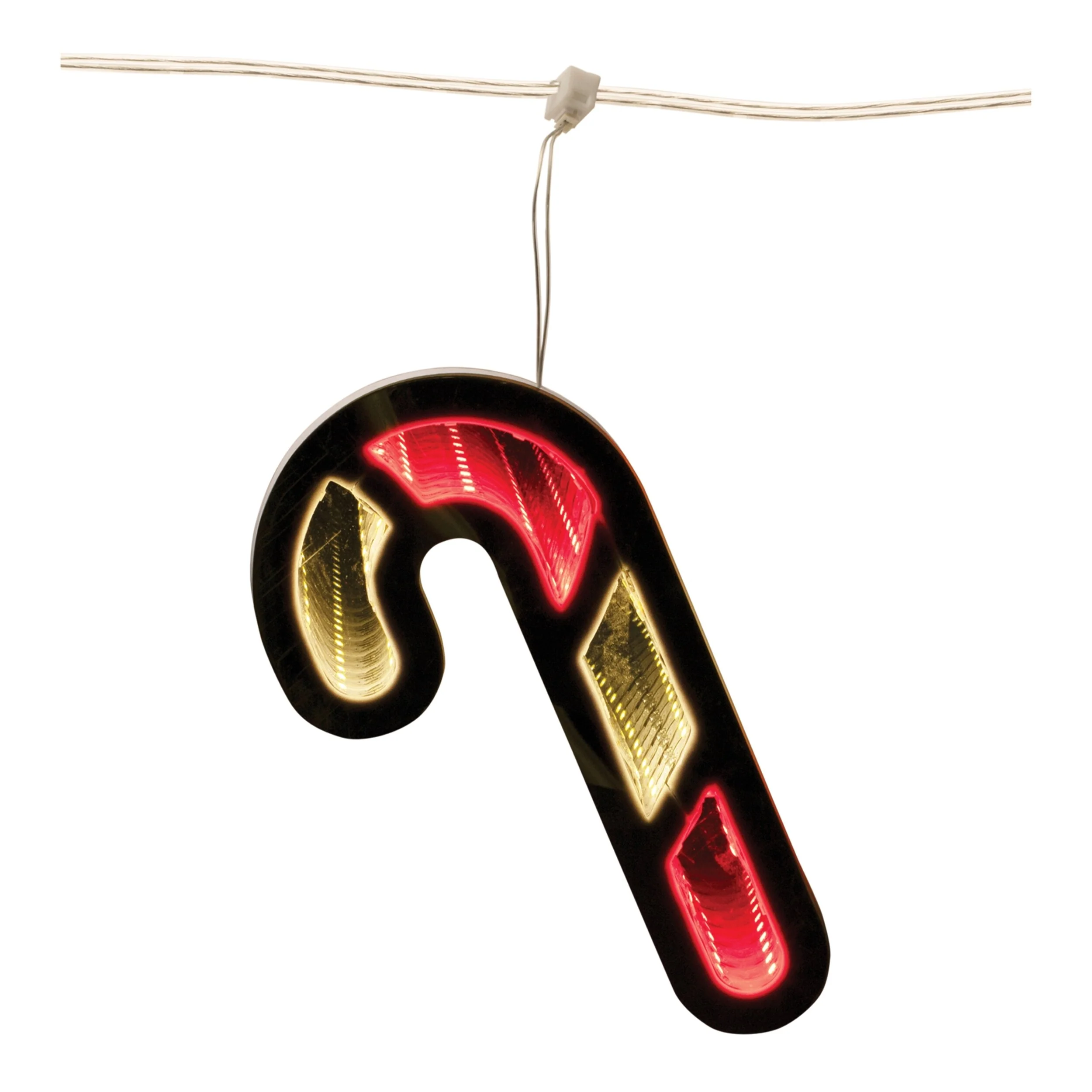 Acrylic Candy Cane Garland with Infinity Lights Festive Foam Decor - 68” x 0.5” x 7.25” (L x W x H)