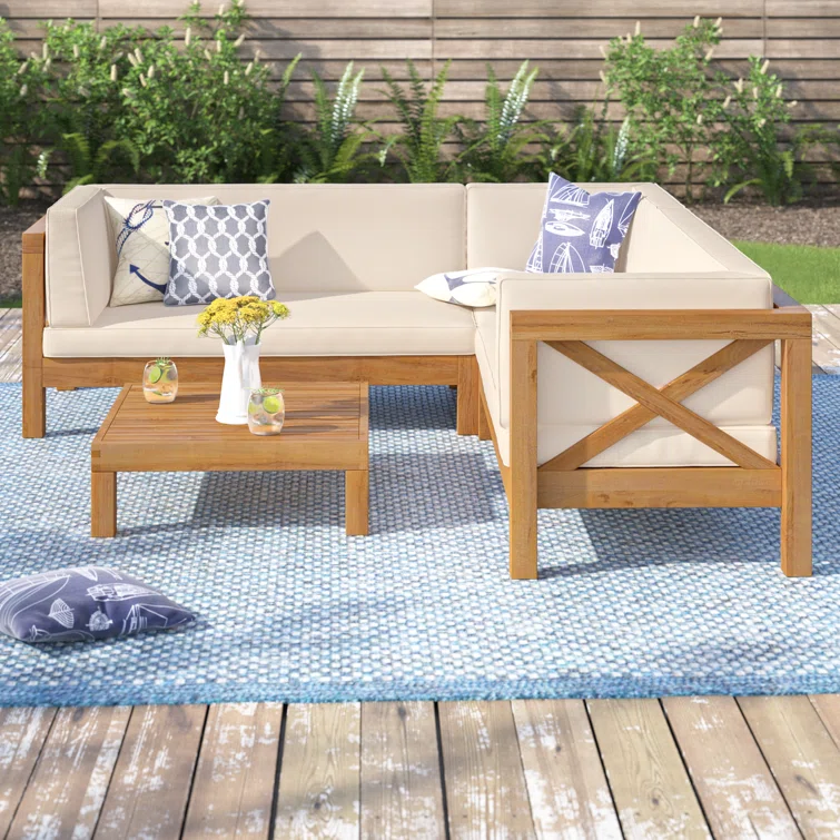 Luthersville 4 Piece Sectional Seating Sofa Set with Cushions