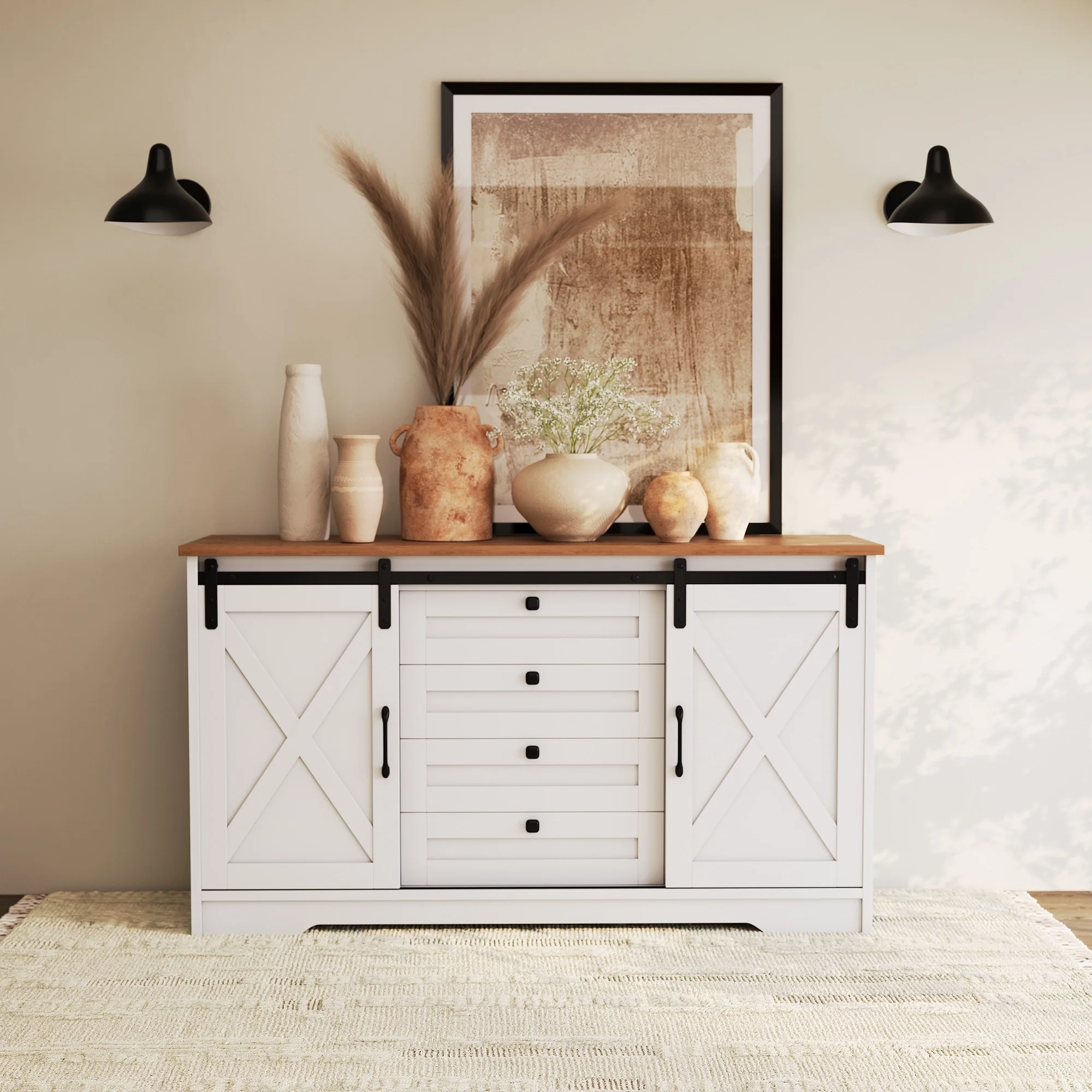 Romision Buffet Sideboard Cabinet with Doors
