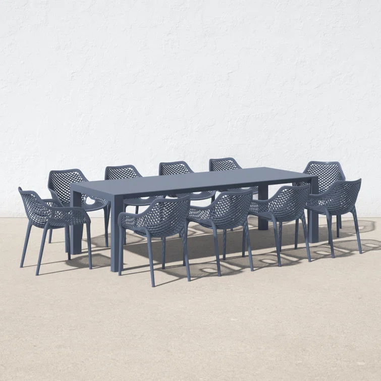 Farrah 10 - Person Rectangular Extendable Outdoor Dining Set