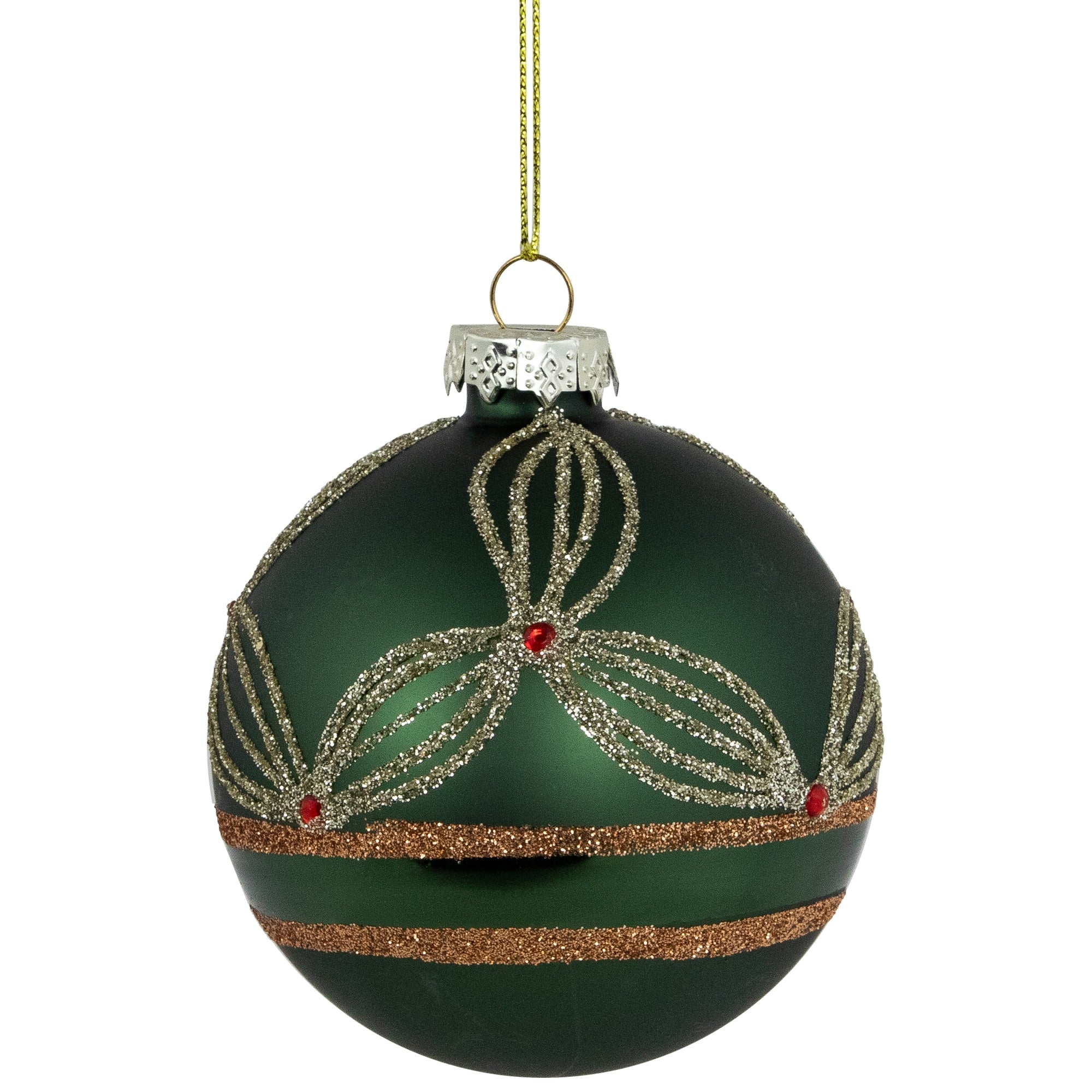 Holly Berry Christmas Glass Ball Ornaments - 3