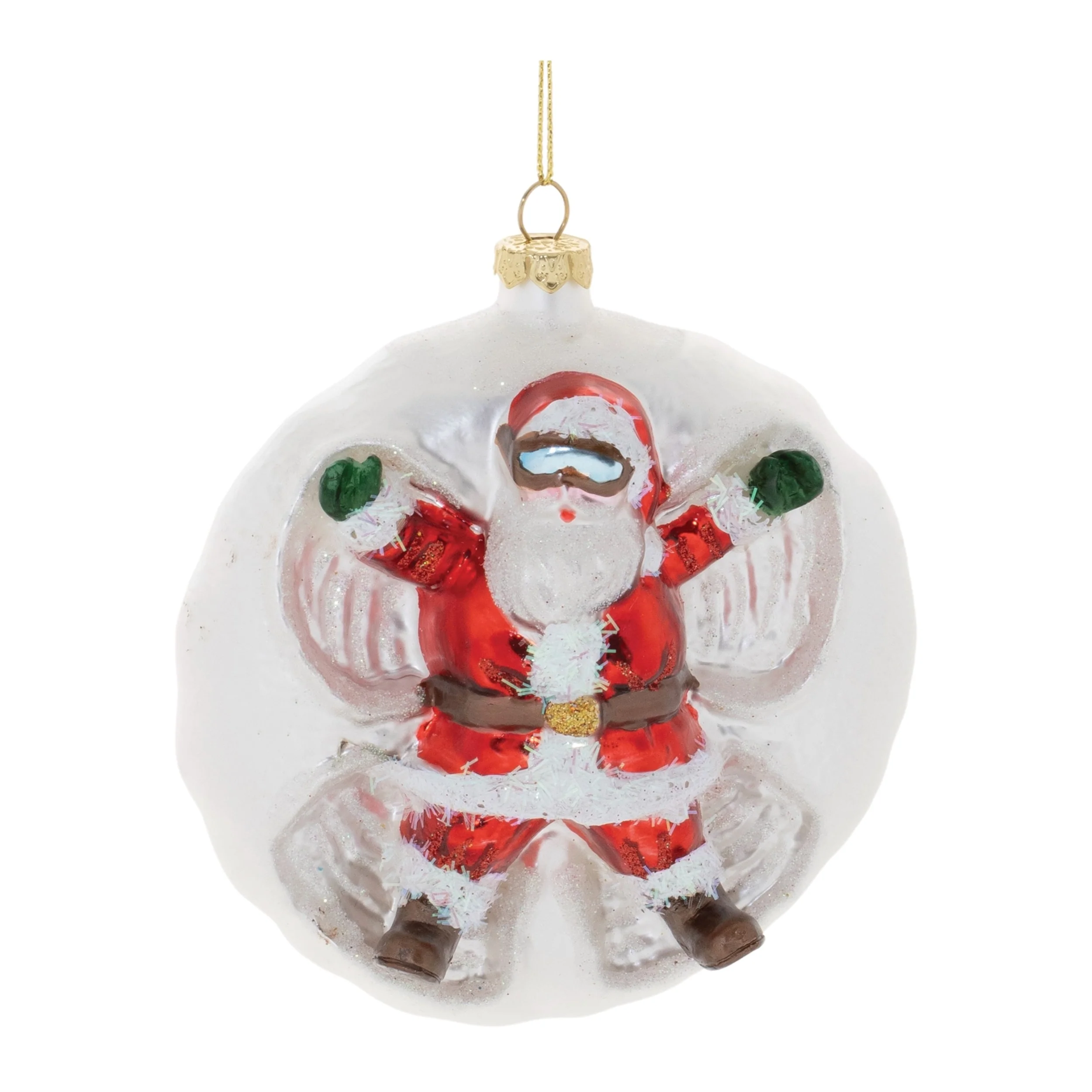 Santa Snow Angel Ball Ornaments Set of 6 Glass Christmas Decor - 4