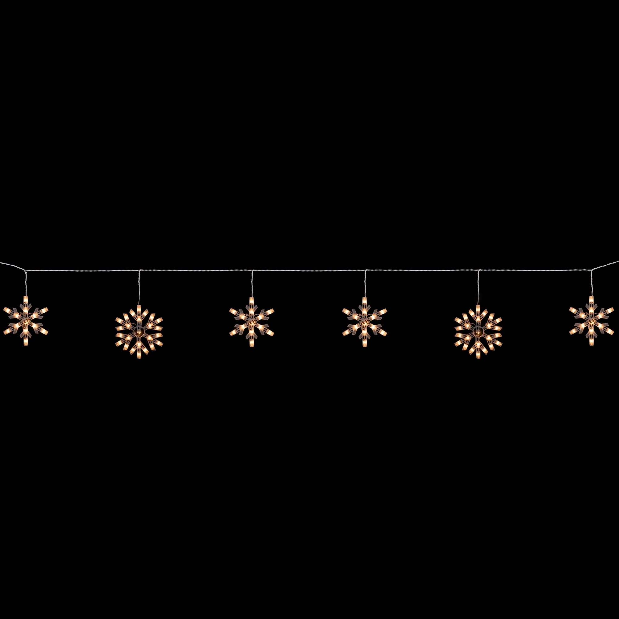 Snowflake Christmas Lights - White - 8.5' White Wire - 5ct