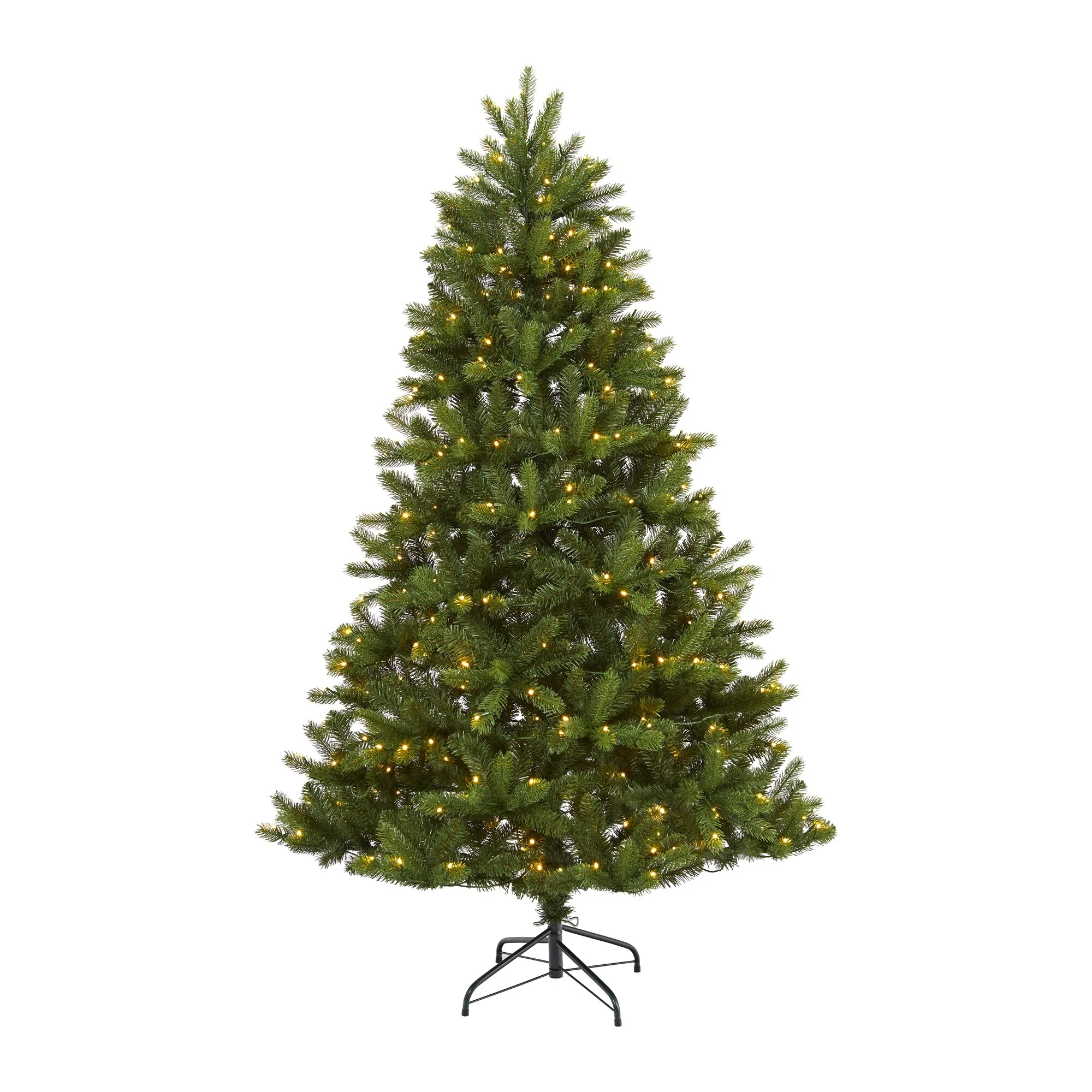 6’ New Haven Spruce Artificial Christmas Tree, Clear LED Lights - 6 Foot
